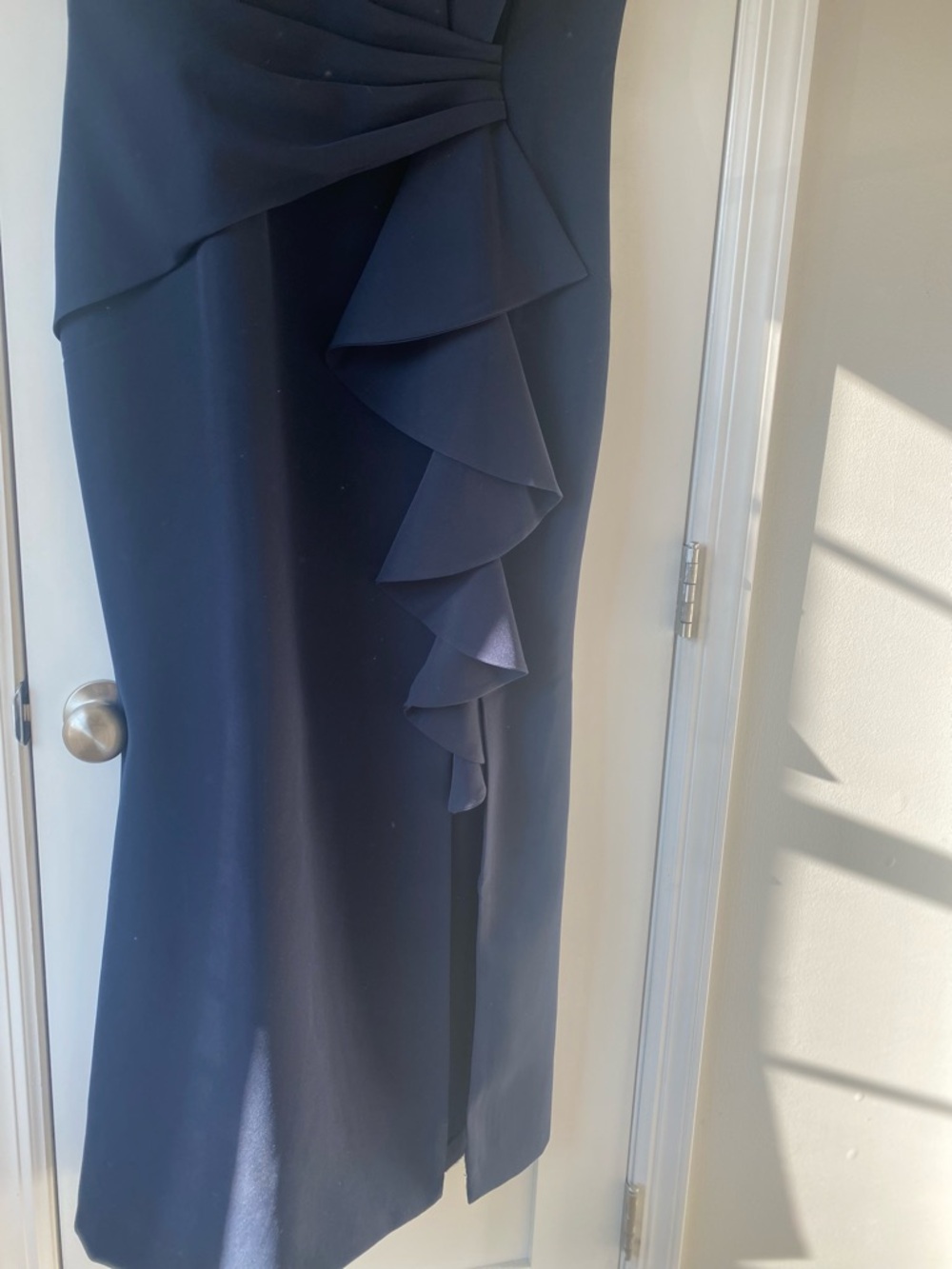 Eliza J Navy Sleeveless Ruffle-Accent Maxi Dress - Picture 8 of 14